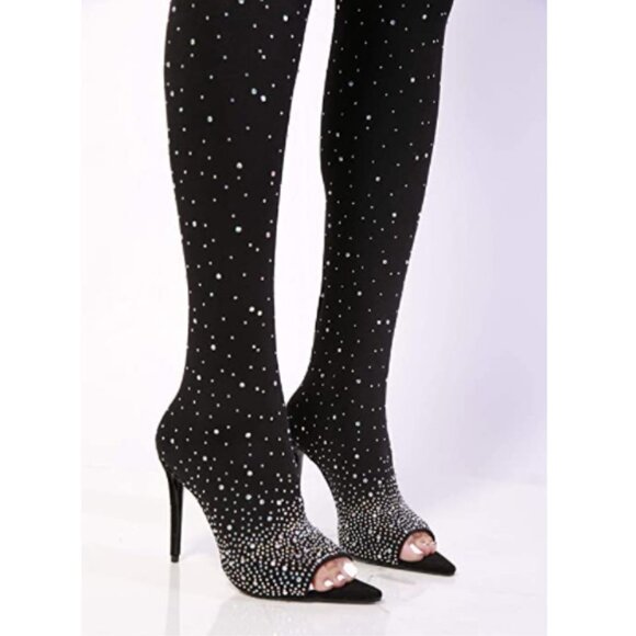 Shoes - THIGH HIGH GLAM BLACK BOOTS SIZE 6-10
